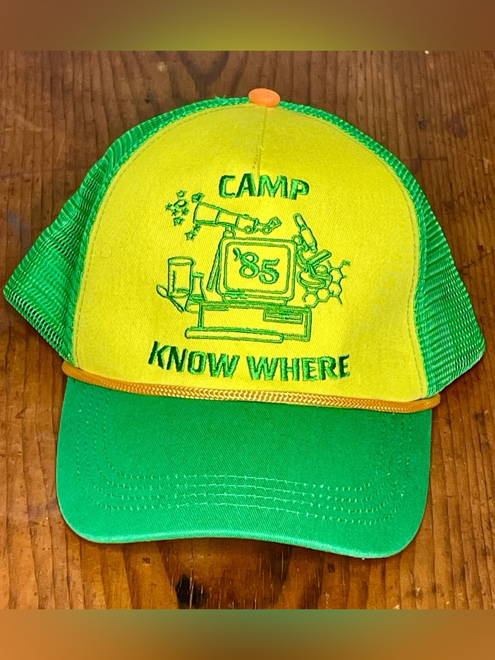 Stranger Things Camp Know Where ’85 Trucker Hat Snapback Netflix Retro Cap NWOT